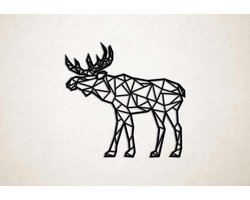 Wanddecoratie - Eland - S - 45x47cm - Zwart - muurdecoratie - Line Art