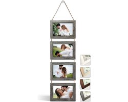 Wanddecoratie Fotolijst Collage Meerdere Afbeeldingen met Ophangsnoer Grijs