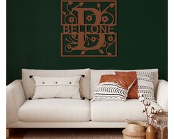 Wanddecoratie | Gepersonaliseerd / Personalized | Metal - Wall Art | Muurdecoratie | Woonkamer |Bronze| 60x60cm