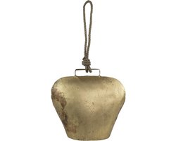 Wanddecoratie Goudkleurige Koe Bel aan Touw (10 cm)