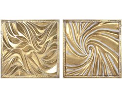 Wanddecoratie Home ESPRIT Gouden 94,5 x 4,5 x 94,5 cm (2 Stuks)