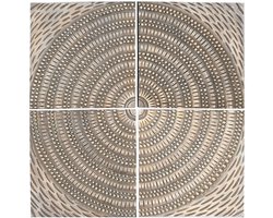 Wanddecoratie Home ESPRIT Gouden Modern 80 x 3,5 x 80 cm (4 Onderdelen)