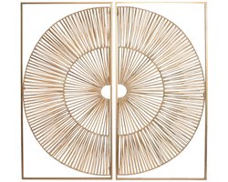 Wanddecoratie Home ESPRIT Gouden Natuurlijk 50 x 2 x 100 cm (2 Onderdelen)