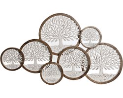 Wanddecoratie Home ESPRIT Wit Bruin Boomstructuur Arabisch 106 x 4 x 63 cm