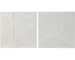 Wanddecoratie Home ESPRIT Wit Modern 80 x 4 x 80 cm (2 Stuks)