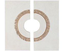 Wanddecoratie Home ESPRIT Wit Natuurlijk Cirkel Scandi 120 x 6 x 120 cm (2 Onderdelen)