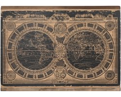 Wanddecoratie Home ESPRIT Zwart Natuurlijk Wereldkaart 149 x 2 x 105 cm