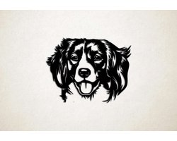 Wanddecoratie - Hond - Kooikerhondje 1 - XS - 23x29cm - Zwart - muurdecoratie - Line Art