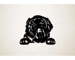 Wanddecoratie - Hond - Newfoundlander 2 - M - 60x73cm - Zwart - muurdecoratie - Line Art