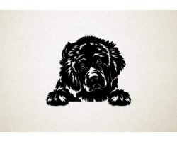 Wanddecoratie - Hond - Newfoundlander 2 - S - 45x54cm - Zwart - muurdecoratie - Line Art