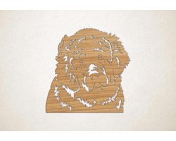 Wanddecoratie - Hond - Newfoundlander 3 - M - 60x61cm - Eiken - muurdecoratie - Line Art