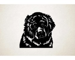 Wanddecoratie - Hond - Newfoundlander 3 - S - 45x45cm - Zwart - muurdecoratie - Line Art