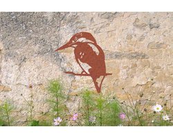 Wanddecoratie IJsvogel/ Kingfisher Roestmetaal, 141605, 51,6x53,1cm