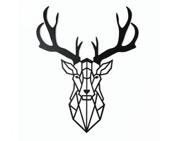 Wanddecoratie industrieel - Woonkamer Decoratie - Metaal - Dierenkop - Hert - 70x60cm - incl. Ophangsysteem - Lifestaal