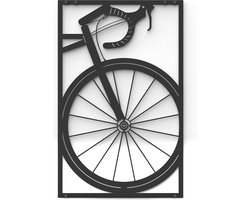 Wanddecoratie industrieel - Woonkamer Decoratie - Metaal - Wielrenfiets - 70x45cm - incl. Ophangsysteem