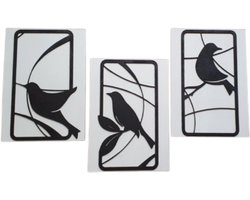 Wanddecoratie industrieel - Woonkamer houten Decoratie 3 luik vogels