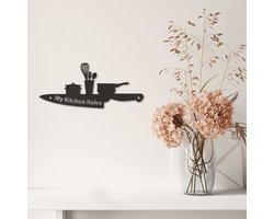 Wanddecoratie Keuken - Muurdecoratie Keuken - Wanddecoratie My Kitchen Rules - Muurdecoratie Hout - Wanddecoratie Hout - Wanddecoratie Woonkamer - Wanddecoratie Industrieel - Home Decor - Wall Line Art - 29 x 12.5 cm