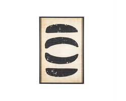 Wanddecoratie Kyoto small - zwart | BY-BOO - set van 2