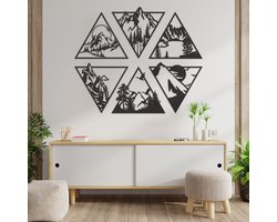 Wanddecoratie Landschap Natuur - Muurdecoratie Landschap - Muurdecoratie Hout - Wanddecoratie Hout - Muurdecoratie Woonkamer - Wanddecoratie Woonkamer - Wanddecoratie Dieren - Wanddecoratie Natuur - Home Decor - Wall Line Art - 105 x 105 cm