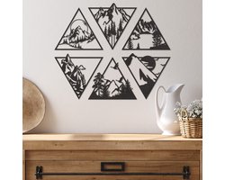 Wanddecoratie Landschap Natuur - Muurdecoratie Landschap - Muurdecoratie Hout - Wanddecoratie Hout - Muurdecoratie Woonkamer - Wanddecoratie Woonkamer - Wanddecoratie Dieren - Wanddecoratie Natuur - Home Decor - Wall Line Art - 55 x 55 cm
