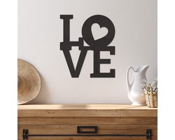 Wanddecoratie Liefde - Muurdecoratie Love - Muurdecoratie Hout - Wanddecoratie Hout - Muurdecoratie Woonkamer - Wanddecoratie Woonkamer - Wanddecoratie Industrieel - Wanddecoratie Dieren - Home Decor - Wall Line Art - 33 x 29 cm