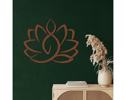 Wanddecoratie | Lotusbloem / Lotus Flower  | Metal - Wall Art | Muurdecoratie | Woonkamer |Bronze| 45x37cm
