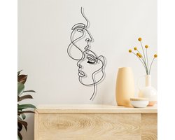 Wanddecoratie | Man and Woman   | Metal - Wall Art | Muurdecoratie | Woonkamer |Zwart| 25x60cm