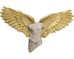 Wanddecoratie man buste gouden vleugels 124x71cm Kare Design