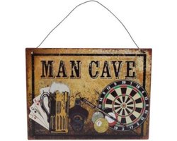 Wanddecoratie Mancave 20 X 15 Cm Staal Bruin