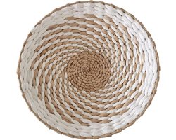 Wanddecoratie Mand - Boho Decoratie - Woonkamer Aankleden - Handgeweven Riet - 30 cm Rond - Stijl K