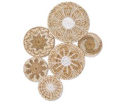 Wanddecoratie Mandenset van 6 - Handgemaakte Zeegras Manden voor Bohemian Thuisdecoratie - Multifunctionele Opberglösung