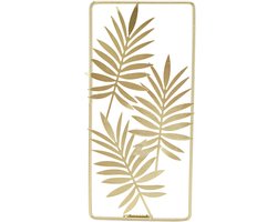 Wanddecoratie metaal 3D-bladeren goud wandafbeelding - terrasdecoratie - abstract design voor woonkamer en badkamer