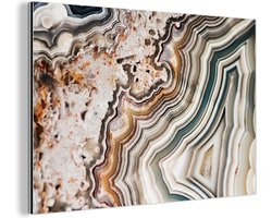 Wanddecoratie Metaal - Aluminium Schilderij Industrieel - Edelsteen - Marmer - Natuur - Abstract - 120x80 cm - Dibond - Foto op aluminium - Industriële muurdecoratie - Voor de woonkamer/slaapkamer