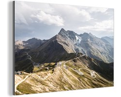 Wanddecoratie Metaal - Aluminium Schilderij Industrieel - Großglockner in de Europese Alpen in Oostenrijk - 60x40 cm - Dibond - Foto op aluminium - Industriële muurdecoratie - Voor de woonkamer/slaapkamer