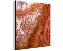 Wanddecoratie Metaal - Aluminium Schilderij Industrieel - Marmer - Natuursteen - Textuur - 20x20 cm - Dibond - Foto op aluminium - Industriële muurdecoratie - Voor de woonkamer/slaapkamer