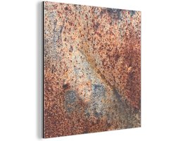 Wanddecoratie Metaal - Aluminium Schilderij Industrieel - Plaat - IJzer - Roest - 50x50 cm - Dibond - Foto op aluminium - Industriële muurdecoratie - Voor de woonkamer/slaapkamer