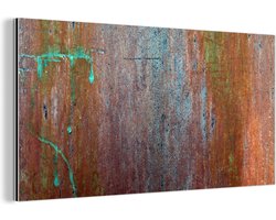 Wanddecoratie Metaal - Aluminium Schilderij Industrieel - Plaat met koperen structuur uit een werkplaats - 160x80 cm - Dibond - Foto op aluminium - Industriële muurdecoratie - Voor de woonkamer/slaapkamer