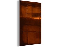 Wanddecoratie Metaal - Aluminium Schilderij Industrieel - Platen met een koperen structuur - 60x90 cm - Dibond - Foto op aluminium - Industriële muurdecoratie - Voor de woonkamer/slaapkamer