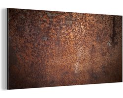 Wanddecoratie Metaal - Aluminium Schilderij Industrieel - Staal - Roest - Brons - Structuur - 160x80 cm - Dibond - Foto op aluminium - Industriële muurdecoratie - Voor de woonkamer/slaapkamer