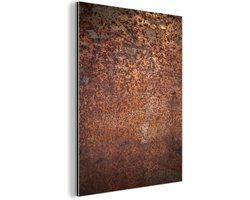 Wanddecoratie Metaal - Aluminium Schilderij Industrieel - Staal - Roest - Brons - Structuur - 60x80 cm - Dibond - Foto op aluminium - Industriële muurdecoratie - Voor de woonkamer/slaapkamer