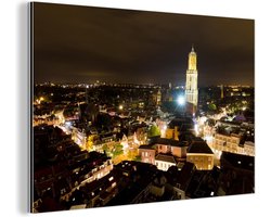 Wanddecoratie Metaal - Aluminium Schilderij Industrieel - Utrecht - Licht - Dom - 30x20 cm - Dibond - Foto op aluminium - Industriële muurdecoratie - Voor de woonkamer/slaapkamer