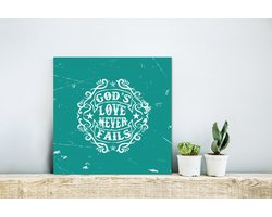 Wanddecoratie Metaal - Aluminium Schilderij Industrieel - Vintage - God - Tekst - 20x20 cm - Dibond - Foto op aluminium - Industriële muurdecoratie - Voor de woonkamer/slaapkamer