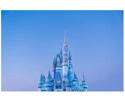Wanddecoratie Metaal Cinderella Castle Walt Disney World - Dibond Wandprint Premium Aluminium 90x60 cm - Kunstdruk Sprookjeskasteel