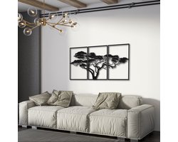 Wanddecoratie metaal-LevensBoom-Muurdecoratie-Natuur-1 deel 40*60cm-3 Delig 120*60cm