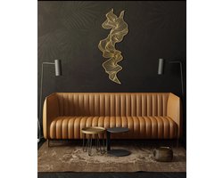 wanddecoratie Metaal-Muurdecoratie Metaal-Abstract-Modern-Goud-Muurkunst