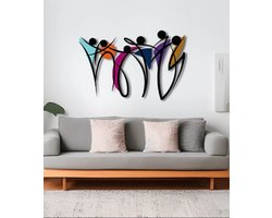 wanddecoratie Metaal-Muurdecoratie Metaal-Kleurrijk-Modern-Abstract-Familie