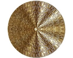 Wanddecoratie Metaal - Wandkunst Huis - Woonkamer Decoratie - Eigentijdse Stijl - 24.5cm Rond - Goud
