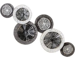Wanddecoratie Metaal - Wandrelief Rond - Woonkamer Aankleden - Handgemaakt Design Object - 100 x 42 cm