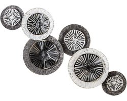 Wanddecoratie Metaal - Wandrelief Rond - Woonkamer Aankleden - Handgemaakt Design Object - 100 x 42 cm