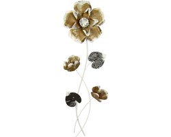 Wanddecoratie metaal wandsculptuur bloemen bladeren metalen afbeelding bloem foto 3D sculptuur unieke decoratie terrasdecoratie wandreliëf abstract extravagant geschenk designer bloemen,